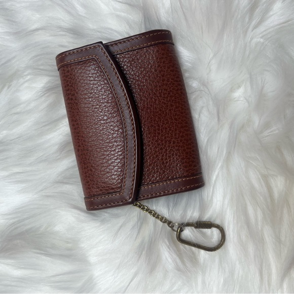 Coach Vintage Multi Functional Key Holder Coin Change Purse Brown Tan Full Grain - Picture 9 of 9